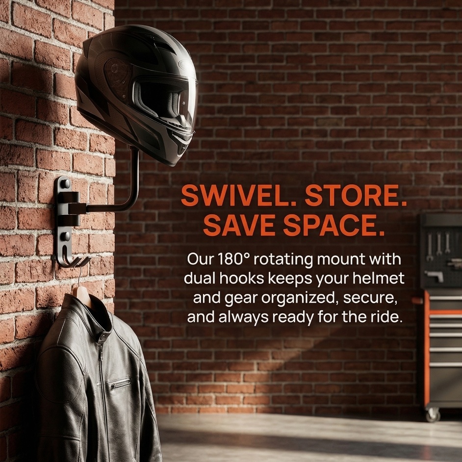 Cycling Gear Wall Organizer - Support de casque en alliage d'aluminium