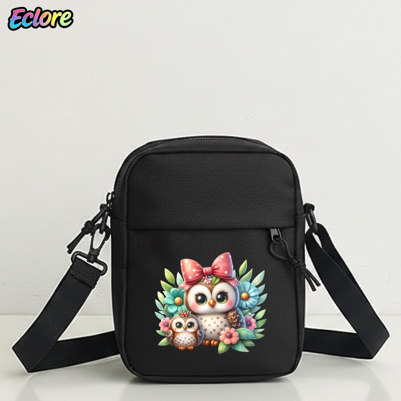 Cycling Backpack - Sac à bandoulière Oxford imprimé hibou