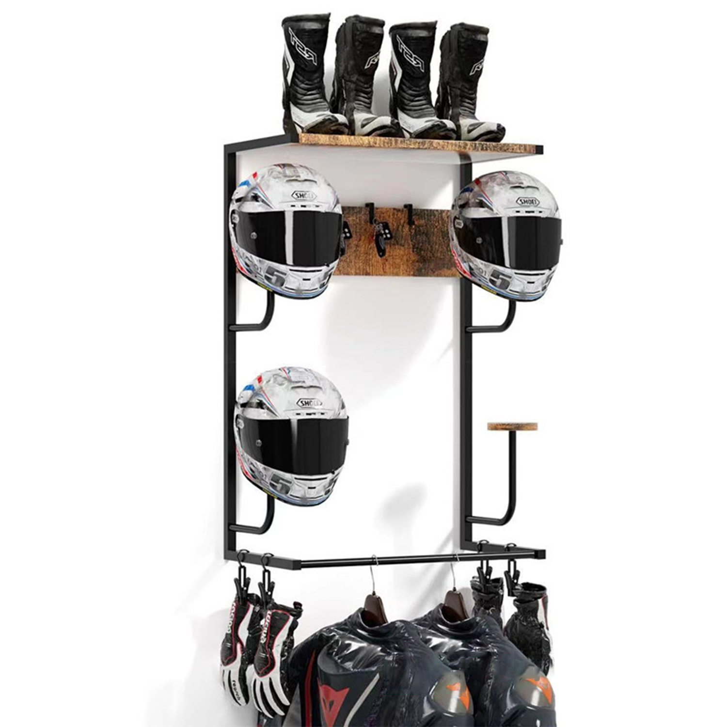 Cycling Gear Wall Organizer - Porte-casque de moto, support mural avec