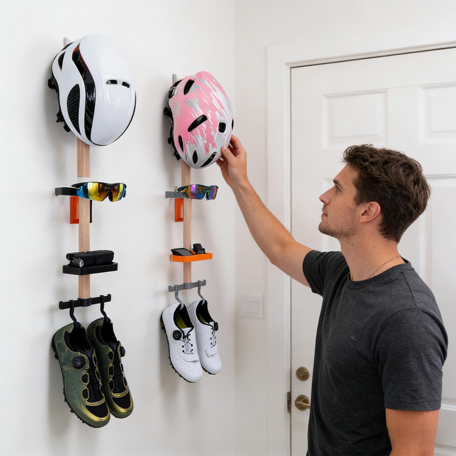 Cycling Gear Wall Organizer - Support mural vertical pour équipement de