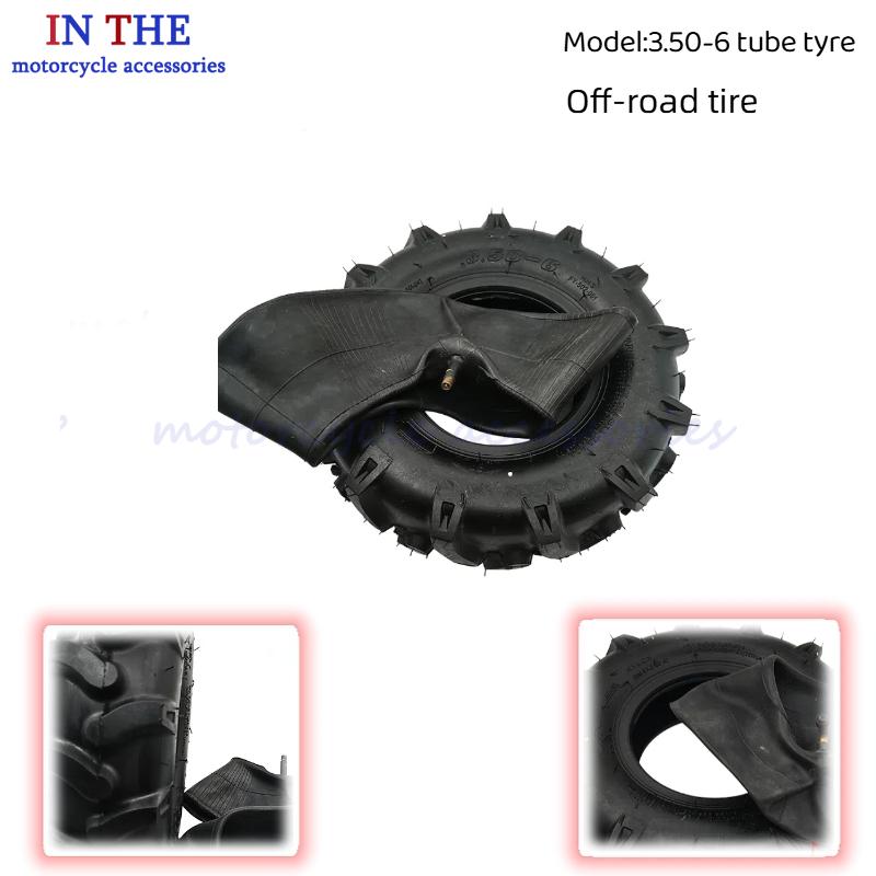 Road Bike Tire - Pneu tout-terrain 3.50-6, chambre à air