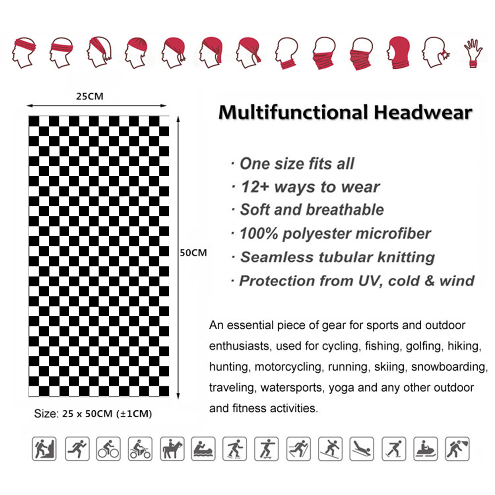 Checkered Ska imprimé bandeau  - Cycling Gear Men avis et prix